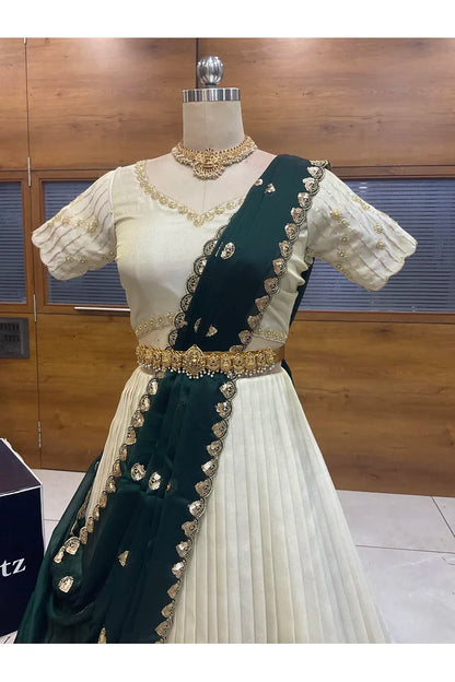 దక్షిణ భారత పండుగ సాంప్రదాయ హాఫ్ చీర (ఛవి) 