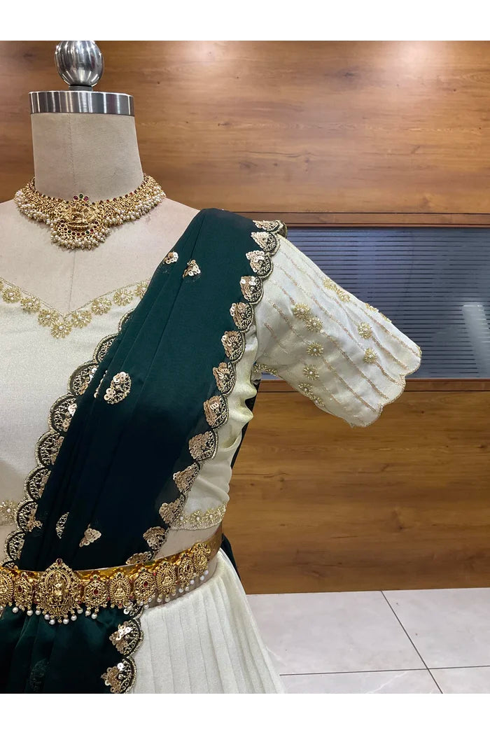 దక్షిణ భారత పండుగ సాంప్రదాయ హాఫ్ చీర (ఛవి) 