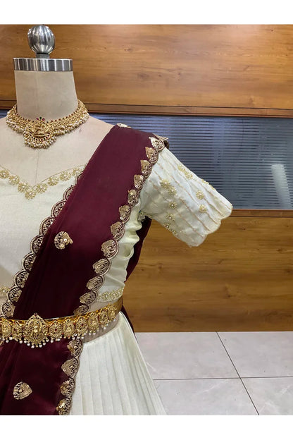 దక్షిణ భారత పండుగ సాంప్రదాయ హాఫ్ చీర (ఛవి) 