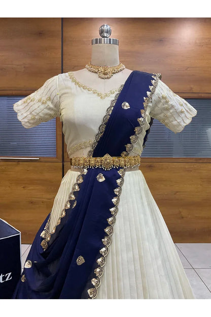 దక్షిణ భారత పండుగ సాంప్రదాయ హాఫ్ చీర (ఛవి) 