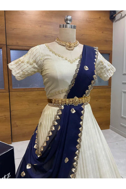 దక్షిణ భారత పండుగ సాంప్రదాయ హాఫ్ చీర (ఛవి) 