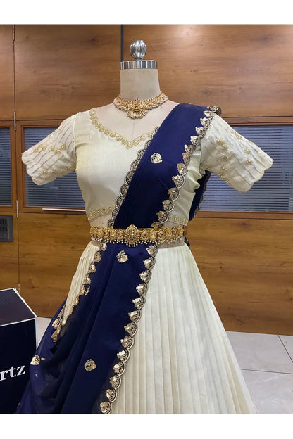దక్షిణ భారత పండుగ సాంప్రదాయ హాఫ్ చీర (ఛవి) 