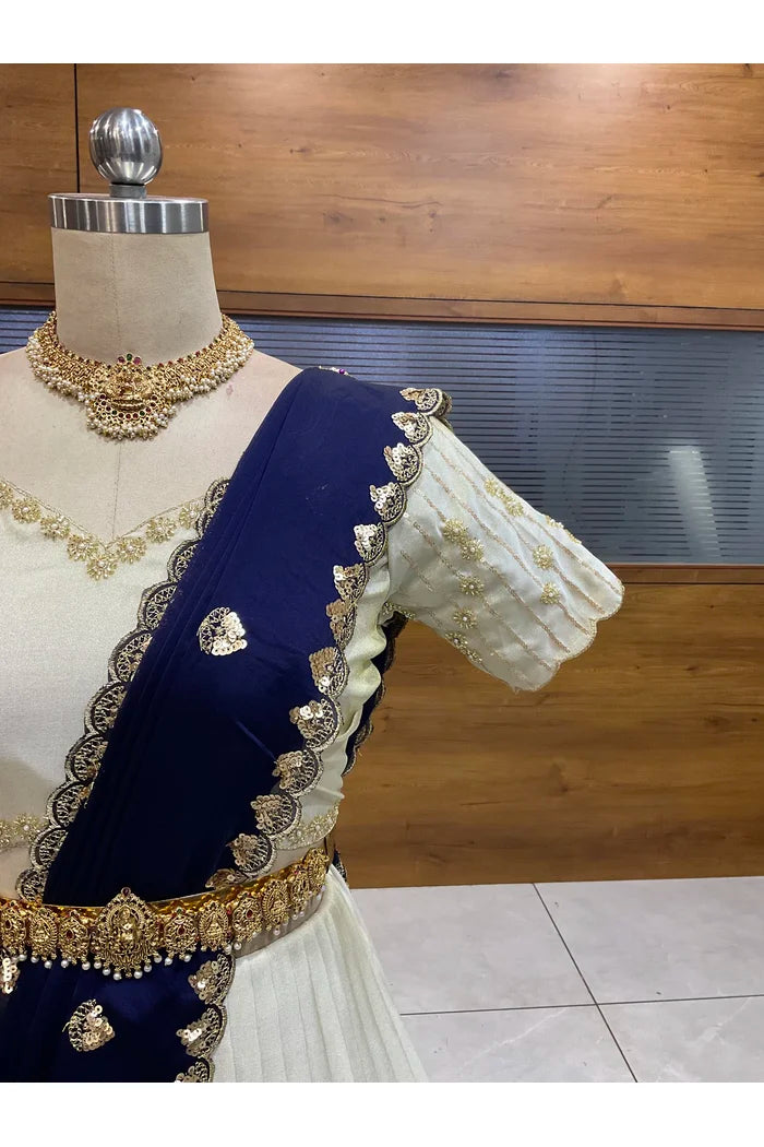 దక్షిణ భారత పండుగ సాంప్రదాయ హాఫ్ చీర (ఛవి) 