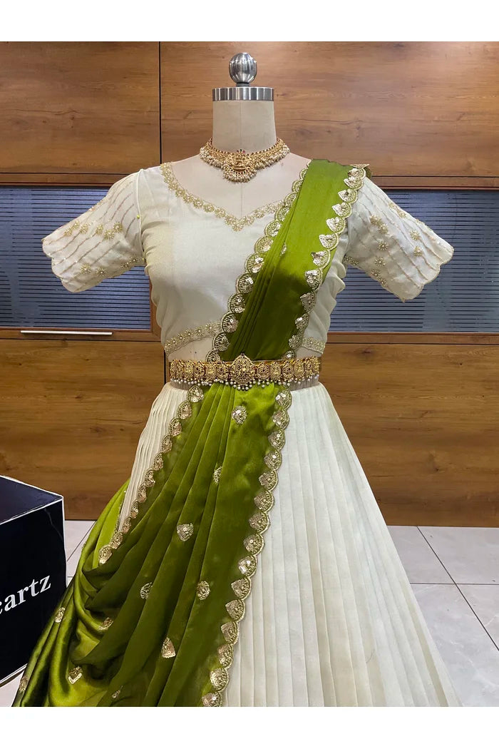 దక్షిణ భారత పండుగ సాంప్రదాయ హాఫ్ చీర (ఛవి) 