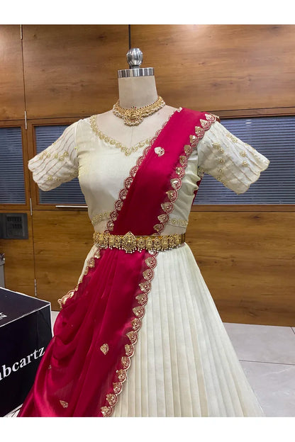 దక్షిణ భారత పండుగ సాంప్రదాయ హాఫ్ చీర (ఛవి) 