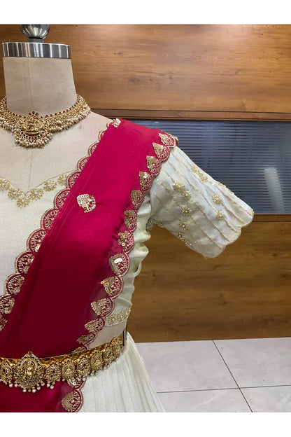 దక్షిణ భారత పండుగ సాంప్రదాయ హాఫ్ చీర (ఛవి) 
