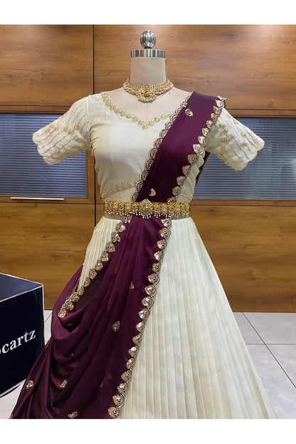 దక్షిణ భారత పండుగ సాంప్రదాయ హాఫ్ చీర (ఛవి) 