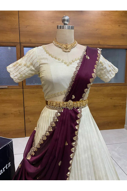 దక్షిణ భారత పండుగ సాంప్రదాయ హాఫ్ చీర (ఛవి) 