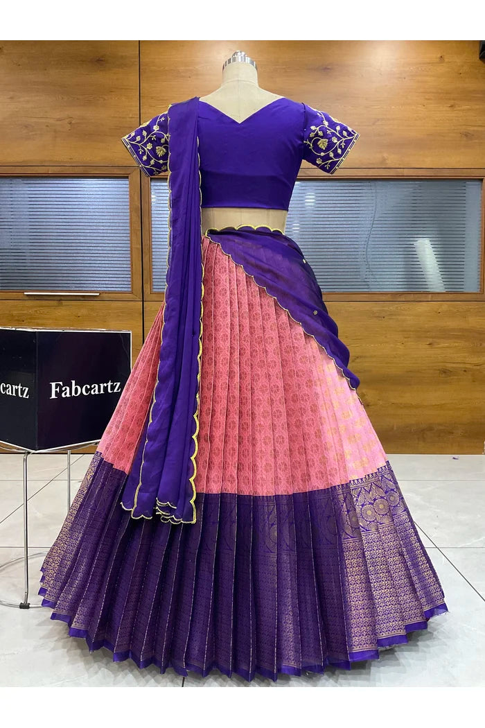దక్షిణ భారత పండుగ సాంప్రదాయ హాఫ్ చీర (ఛవి) 