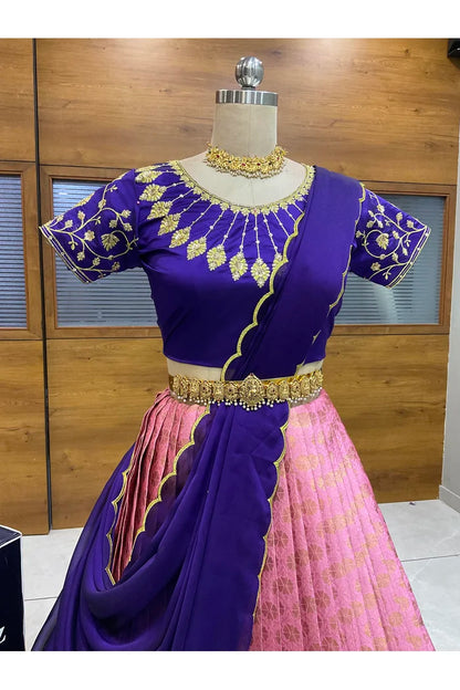 దక్షిణ భారత పండుగ సాంప్రదాయ హాఫ్ చీర (ఛవి) 