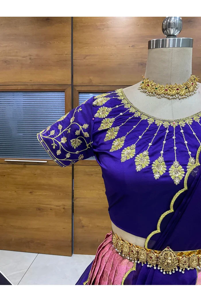 దక్షిణ భారత పండుగ సాంప్రదాయ హాఫ్ చీర (ఛవి) 