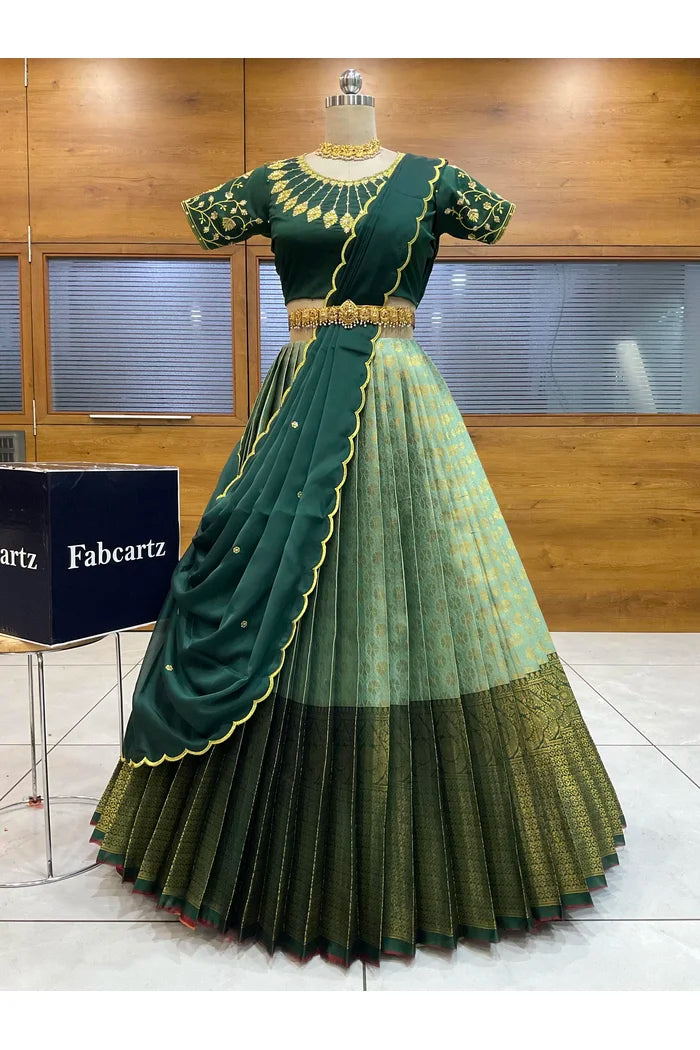 దక్షిణ భారత పండుగ సాంప్రదాయ హాఫ్ చీర (ఛవి) 