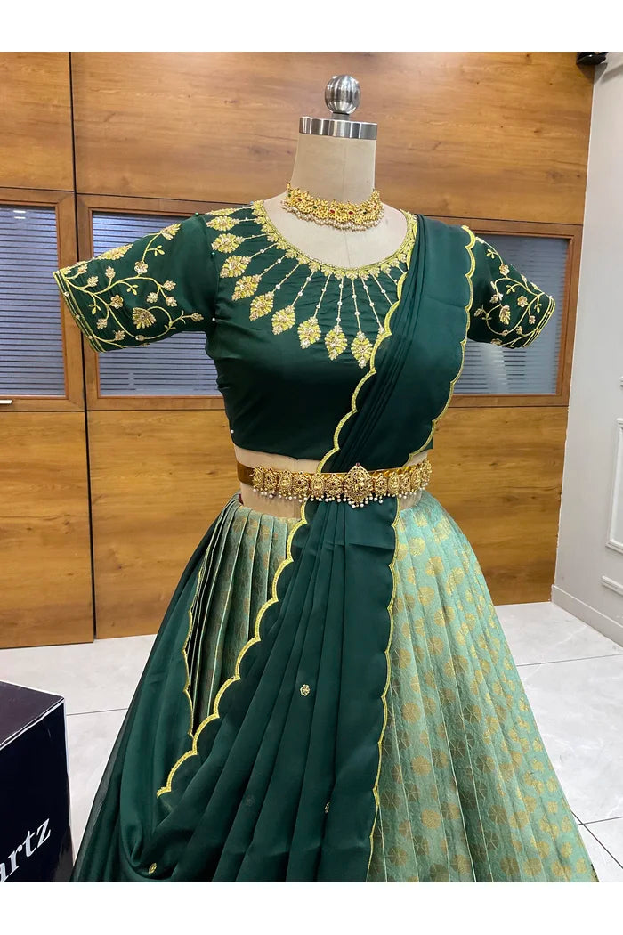 దక్షిణ భారత పండుగ సాంప్రదాయ హాఫ్ చీర (ఛవి) 