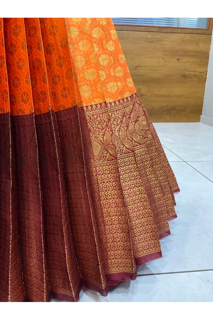 దక్షిణ భారత పండుగ సాంప్రదాయ హాఫ్ చీర (ఛవి) 