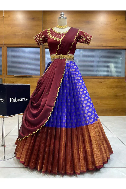 దక్షిణ భారత పండుగ సాంప్రదాయ హాఫ్ చీర (ఛవి) 