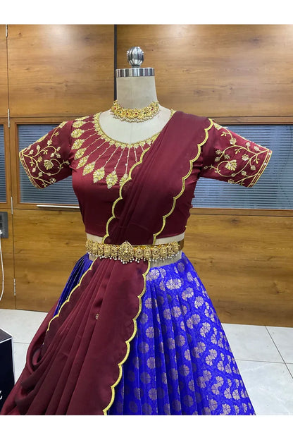 దక్షిణ భారత పండుగ సాంప్రదాయ హాఫ్ చీర (ఛవి) 