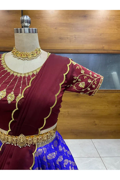 దక్షిణ భారత పండుగ సాంప్రదాయ హాఫ్ చీర (ఛవి) 