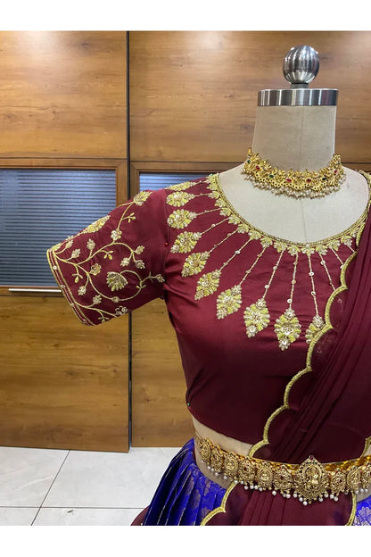 దక్షిణ భారత పండుగ సాంప్రదాయ హాఫ్ చీర (ఛవి) 