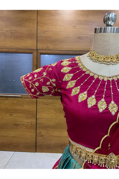 దక్షిణ భారత పండుగ సాంప్రదాయ హాఫ్ చీర (ఛవి) 