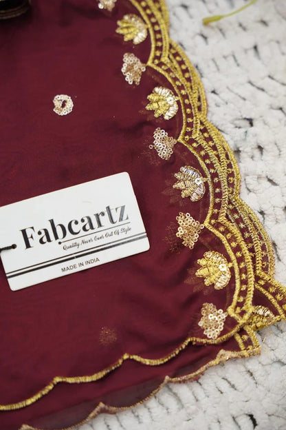 Beautiful South Indian Style Half Saree with Embroidery Blouse and Dupatta for Women | Gomati