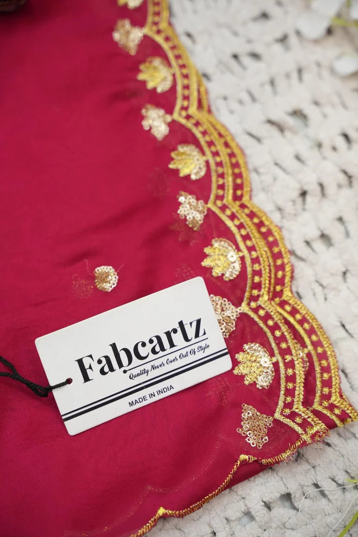 Beautiful South Indian Style Half Saree with Embroidery Blouse and Dupatta for Women | Gomati