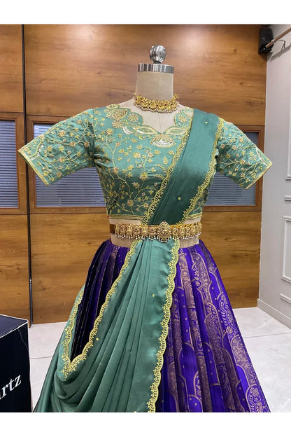 దక్షిణ భారత పండుగ సాంప్రదాయ హాఫ్ చీర (ఛవి) 