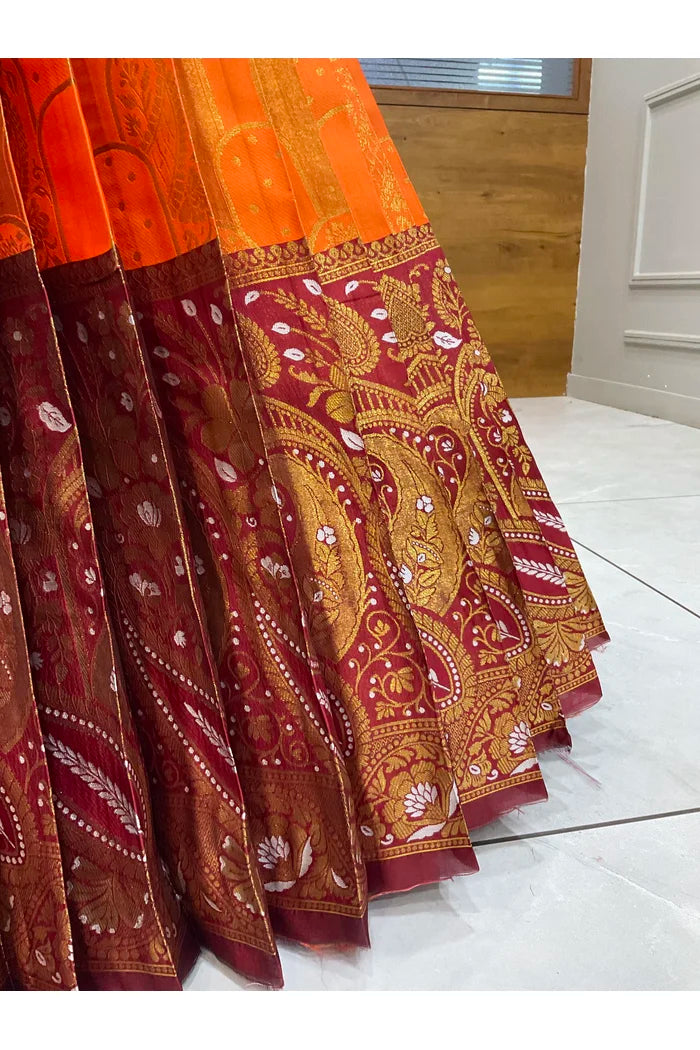 దక్షిణ భారత పండుగ సాంప్రదాయ హాఫ్ చీర (ఛవి) 