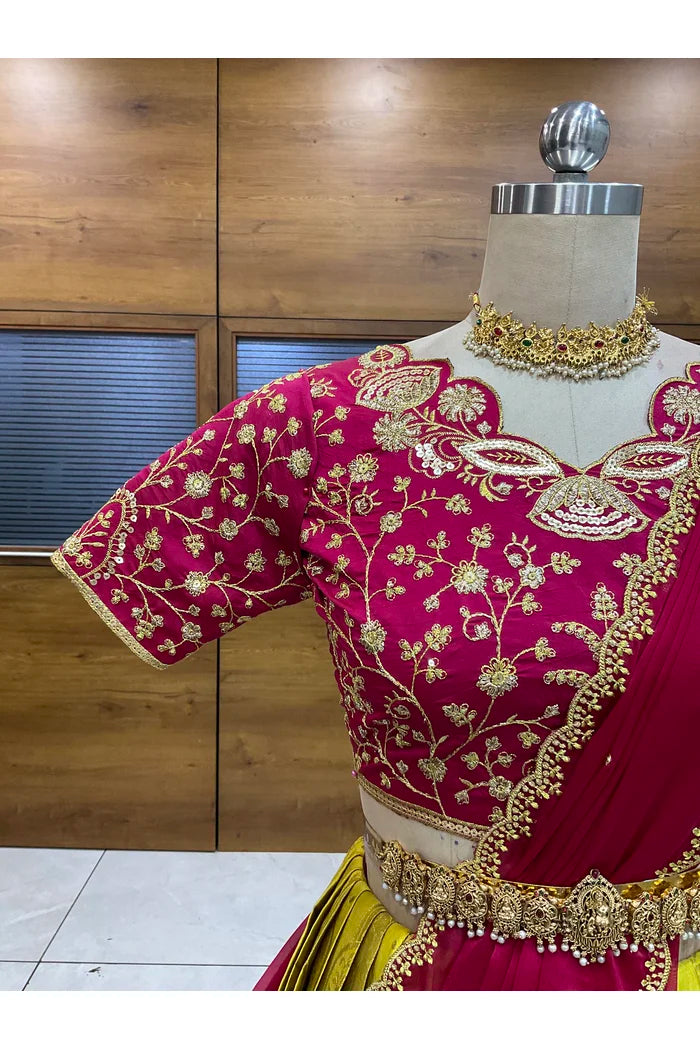 దక్షిణ భారత పండుగ సాంప్రదాయ హాఫ్ చీర (ఛవి) 