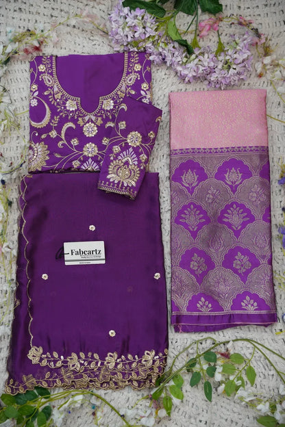 Beautiful South Indian Style Half Saree with Embroidery Blouse and Dupatta for Women |  Furina
