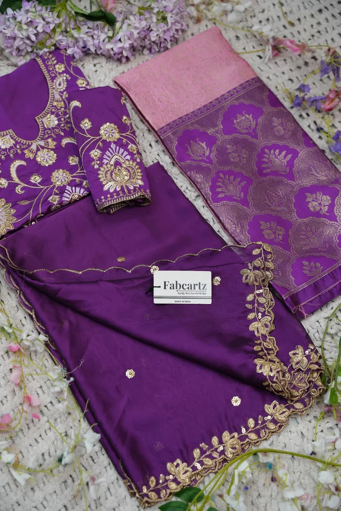 Beautiful South Indian Style Half Saree with Embroidery Blouse and Dupatta for Women |  Furina