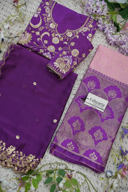 Beautiful South Indian Style Half Saree with Embroidery Blouse and Dupatta for Women |  Furina