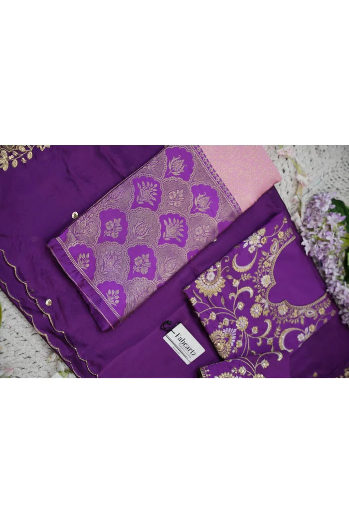 Beautiful South Indian Style Half Saree with Embroidery Blouse and Dupatta for Women |  Furina
