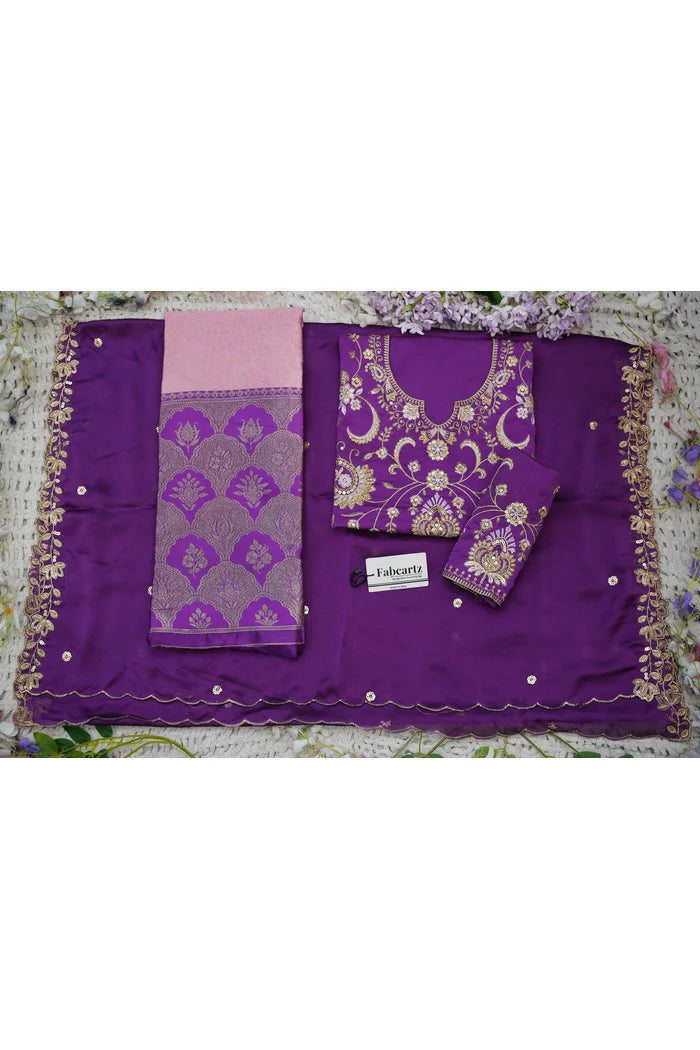 Beautiful South Indian Style Half Saree with Embroidery Blouse and Dupatta for Women |  Furina