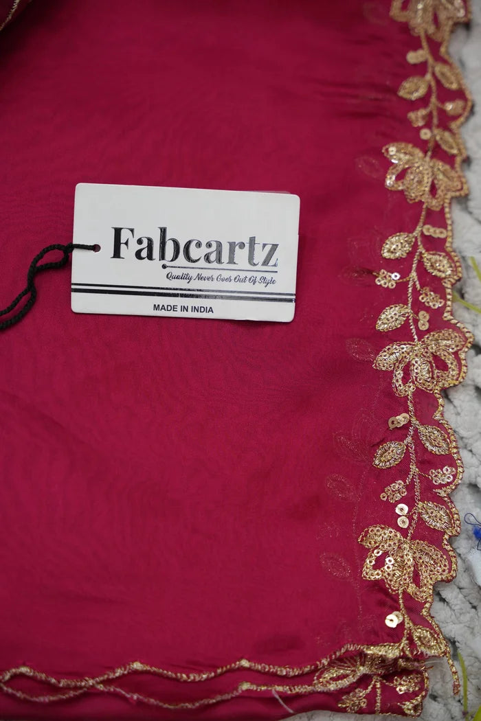 Beautiful South Indian Style Half Saree with Embroidery Blouse and Dupatta for Women |  Furina