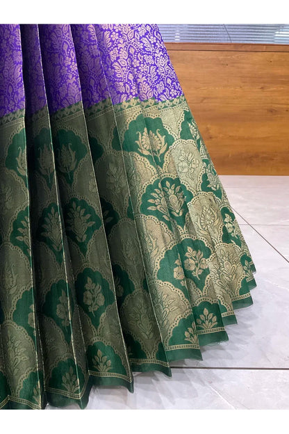 Beautiful South Indian Style Half Saree with Embroidery Blouse and Dupatta for Women |  Furina