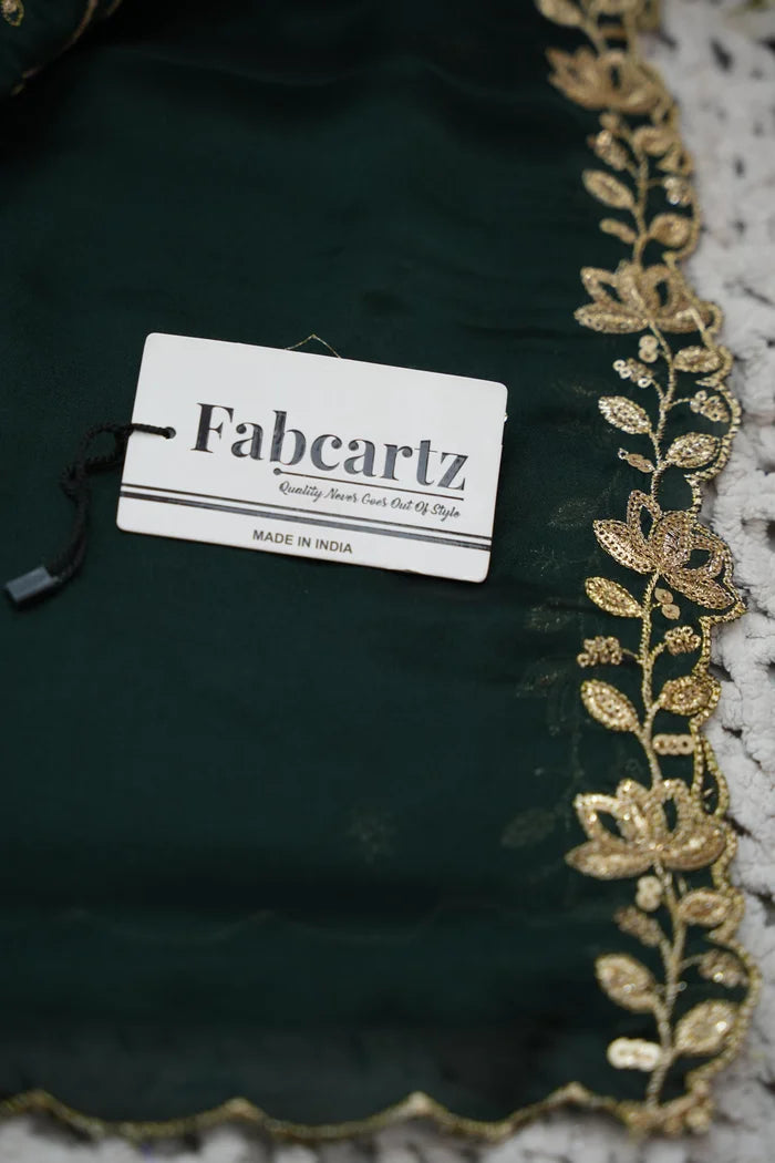 Beautiful South Indian Style Half Saree with Embroidery Blouse and Dupatta for Women |  Furina