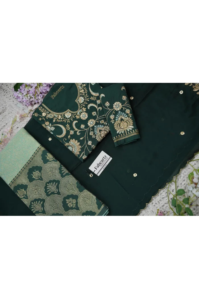 Beautiful South Indian Style Half Saree with Embroidery Blouse and Dupatta for Women |  Furina
