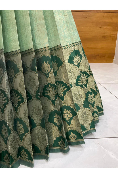 Beautiful South Indian Style Half Saree with Embroidery Blouse and Dupatta for Women |  Furina