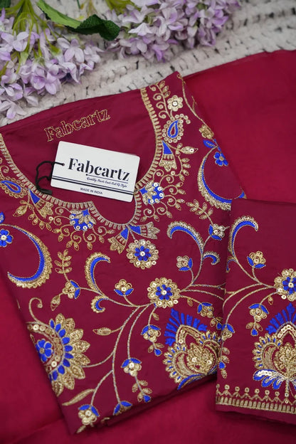 Beautiful South Indian Style Half Saree with Embroidery Blouse and Dupatta for Women |  Furina