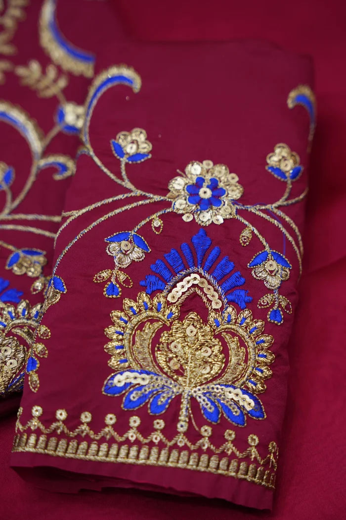 Beautiful South Indian Style Half Saree with Embroidery Blouse and Dupatta for Women |  Furina