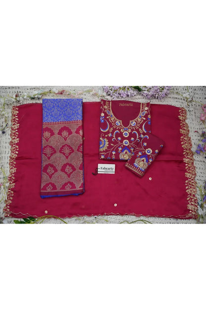 Beautiful South Indian Style Half Saree with Embroidery Blouse and Dupatta for Women |  Furina