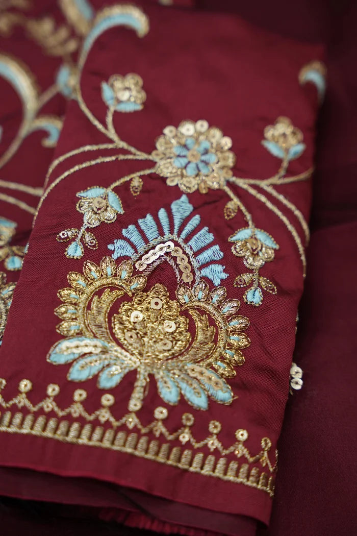 Beautiful South Indian Style Half Saree with Embroidery Blouse and Dupatta for Women |  Furina