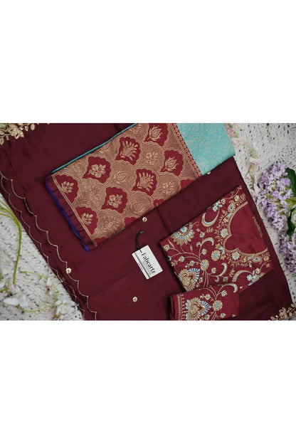 Beautiful South Indian Style Half Saree with Embroidery Blouse and Dupatta for Women |  Furina