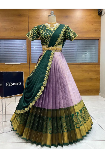 దక్షిణ భారత పండుగ సాంప్రదాయ హాఫ్ చీర (ఛవి) 
