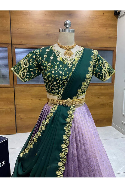 దక్షిణ భారత పండుగ సాంప్రదాయ హాఫ్ చీర (ఛవి) 