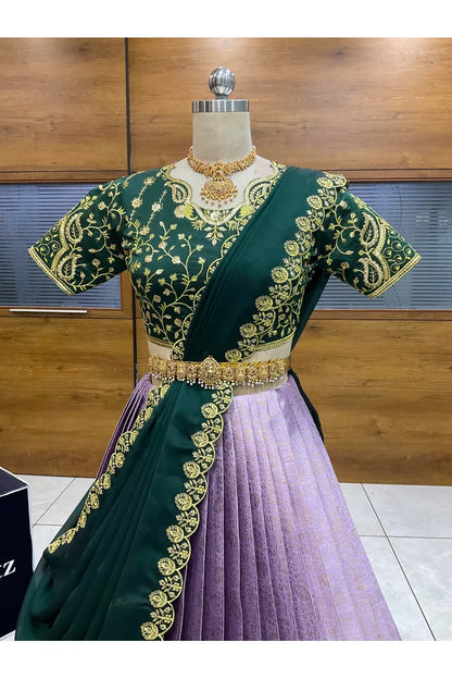 దక్షిణ భారత పండుగ సాంప్రదాయ హాఫ్ చీర (ఛవి) 