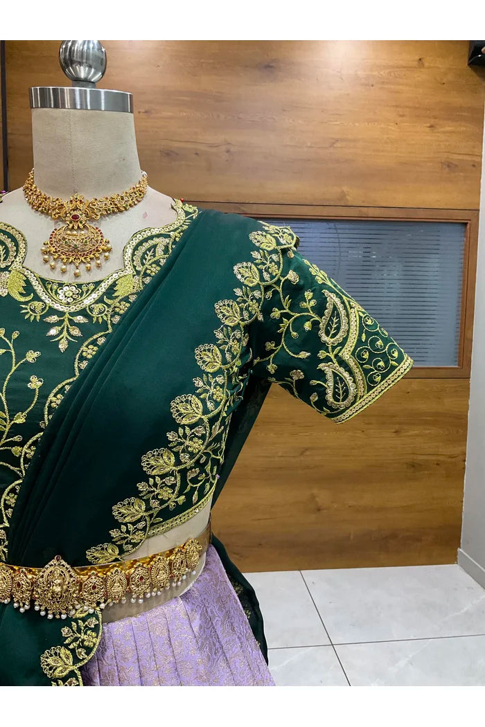 దక్షిణ భారత పండుగ సాంప్రదాయ హాఫ్ చీర (ఛవి) 