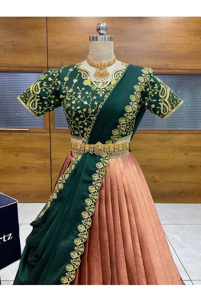 దక్షిణ భారత పండుగ సాంప్రదాయ హాఫ్ చీర (ఛవి) 