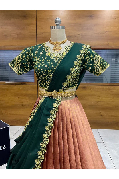 దక్షిణ భారత పండుగ సాంప్రదాయ హాఫ్ చీర (ఛవి) 