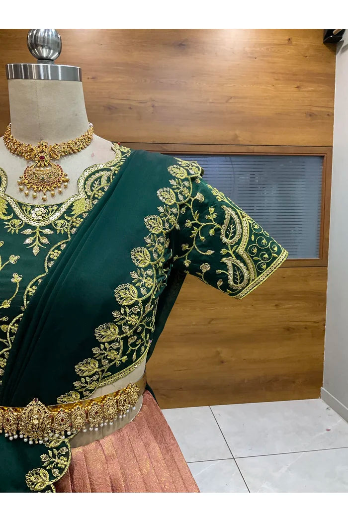 దక్షిణ భారత పండుగ సాంప్రదాయ హాఫ్ చీర (ఛవి) 